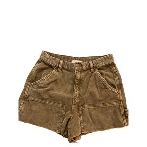 BDG Urban Outfitters Cut Off Carpenter Corduroy Shorts Tan Brown Womens Size 27